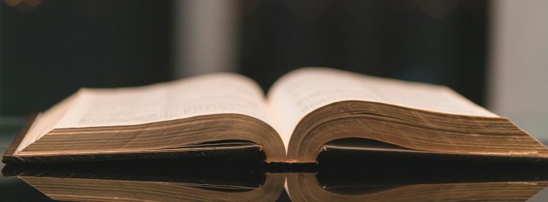 brown opened book on black surface